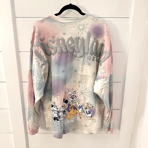 DISNEYLAND 100 Year L Pastel Silver firework long sleeve woman cotton tunic - Picture 2 of 14